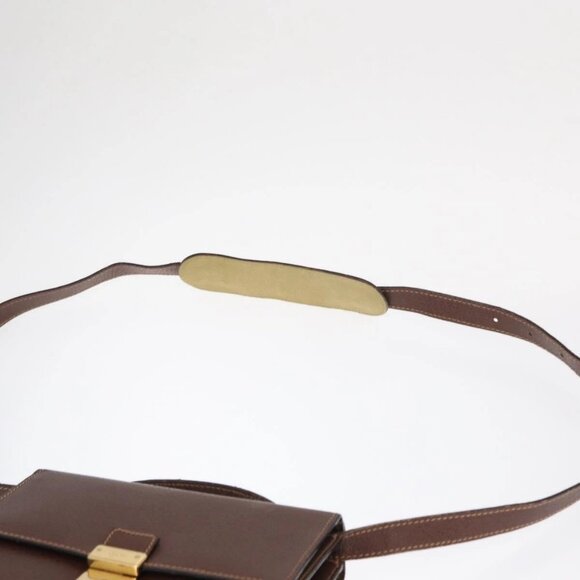 GUCCI Shoulder Bag Leather Gold Brown Auth 155188 - Picture 9 of 16